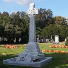 Alcock Monument In Centre Of Manchester Southern Cemetery