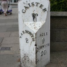 Milepost, Yarmouth Rd, c.10yds S of Tan Lane, outside hairdressers