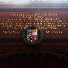 Commemorative plaque to Aberdeen University Staff and Students who died in WW1