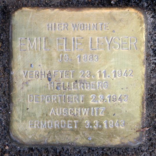Stolperstein dedicated to Emil Elie Leyser