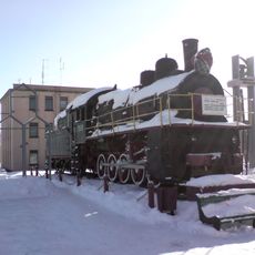 Locomotive monument in Bologoe