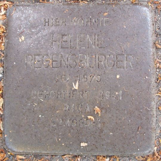 Stolperstein dedicated to Helene Regensburger
