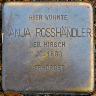 Stolperstein dedicated to Manja Rosshändler