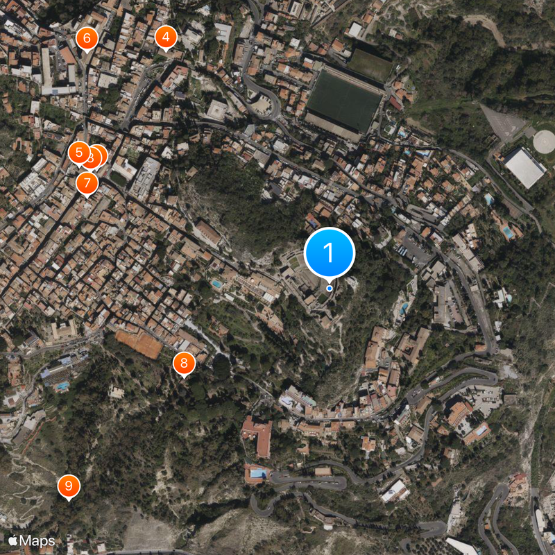 Ancient theatre of Taormina Mapa