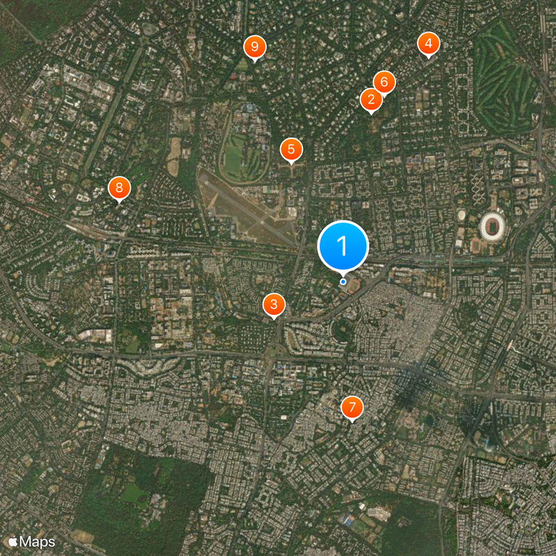 Thyagaraj Sports Complex Map