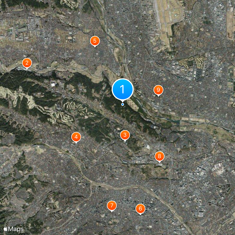 Takiyama Castle Kaart