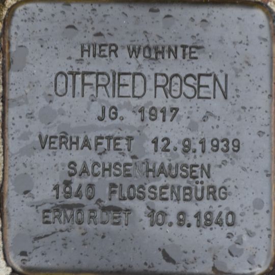 Stolperstein dedicated to Otfried Rosen