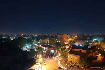 At night