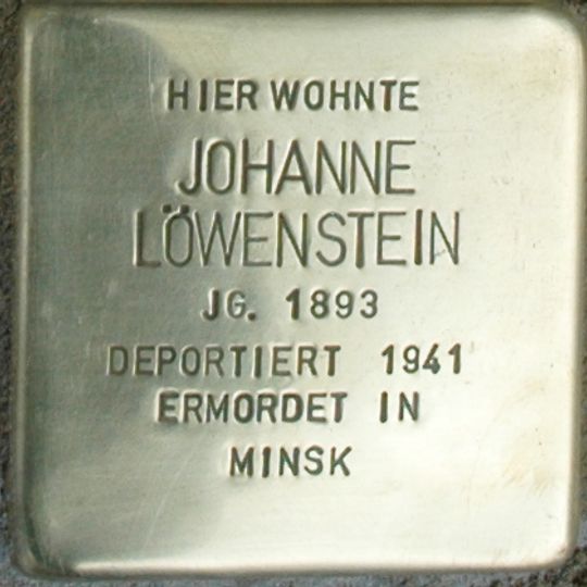 Stolperstein en memoria de Johanne Löwenstein