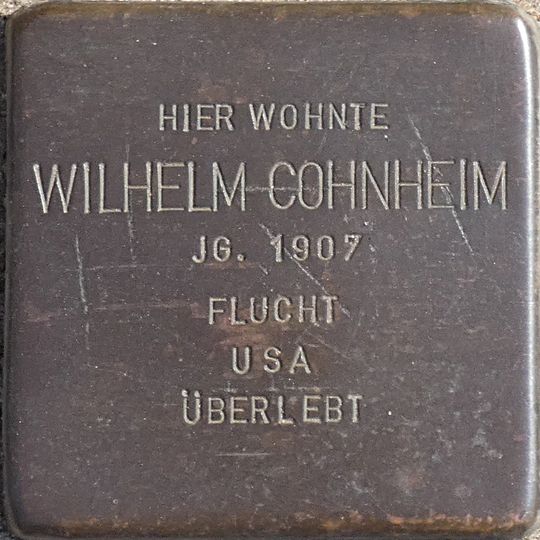 Stolperstein dedicated to Wilhelm Cohnheim