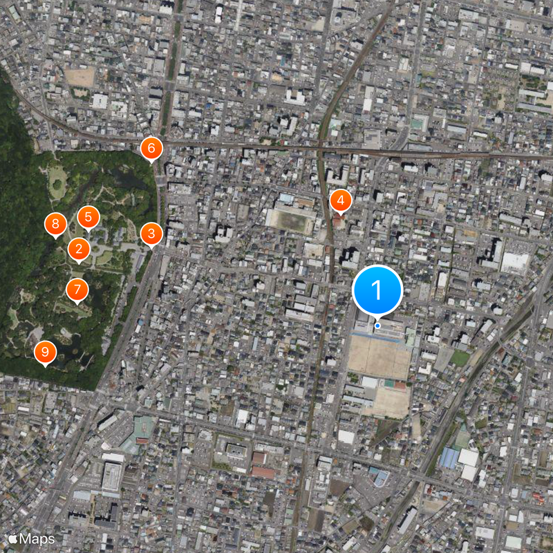 Takamatsu Daiichi High School Map