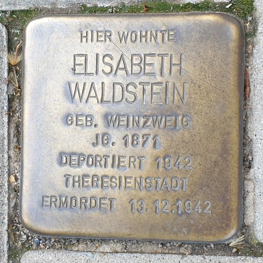 Stolperstein dedicated to Elisabeth Waldstein