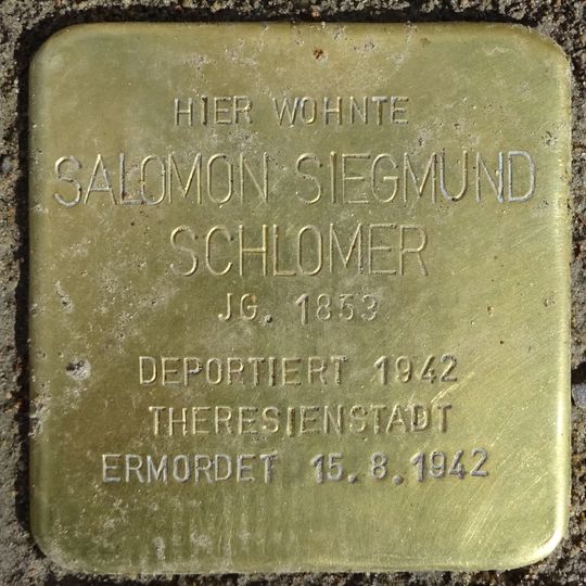 Stolperstein en memoria de Salomon Siegmund Schlomer