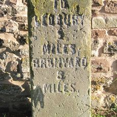 Milestone, Hill Farm, Stanley Hills - moved to wall from road