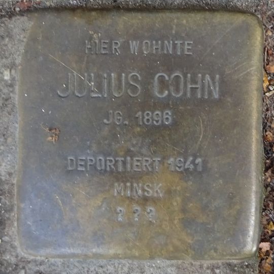 Stolperstein en memoria de Julius Cohn
