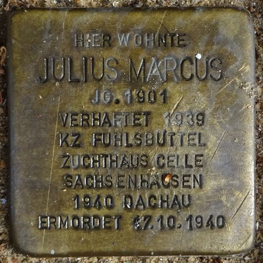 Stolperstein dedicated to Julius Marcus
