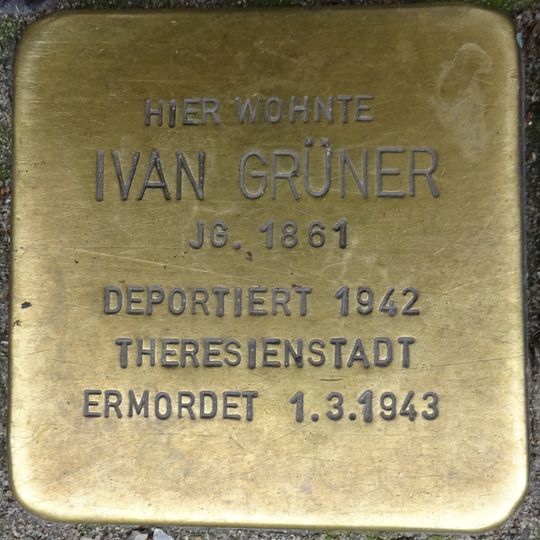 Stolperstein dedicated to Ivan Grüner