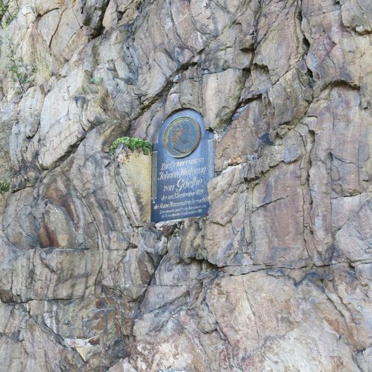 Goethova pamětní deska na hradě Hasištejn
