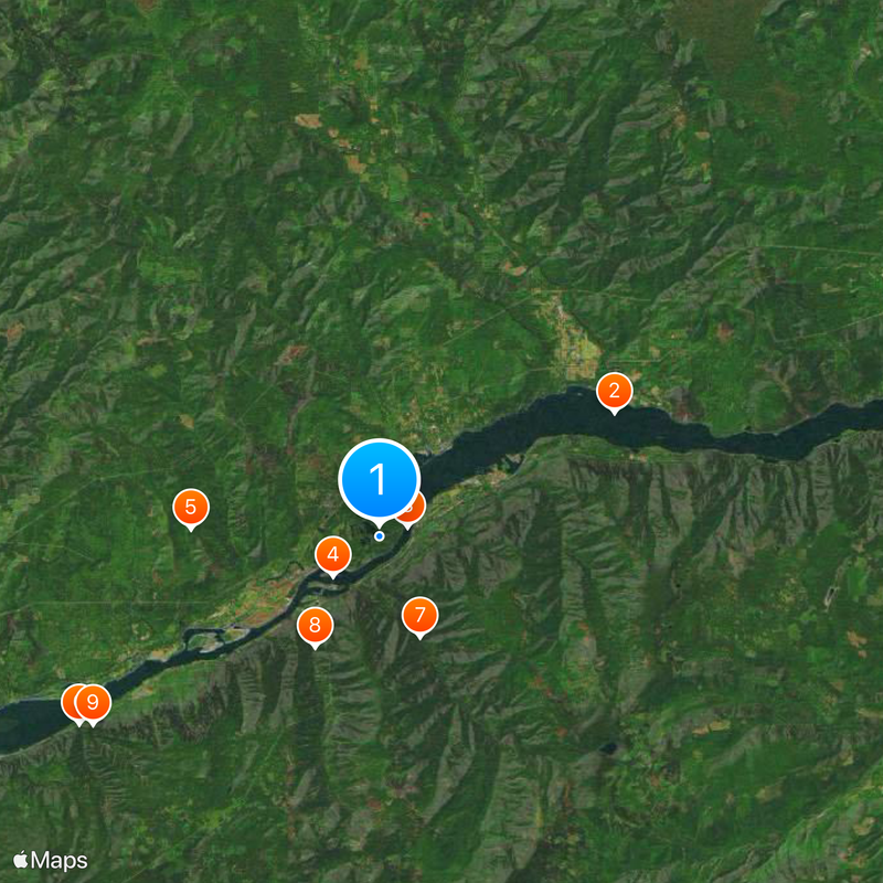 Bridge of the Gods Kaart