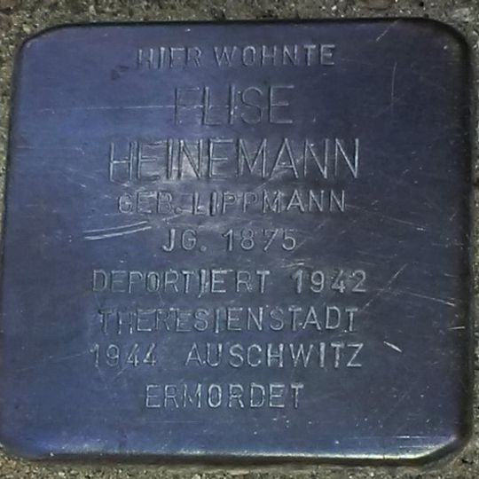 Stolperstein dedicated to Elise Heinemann