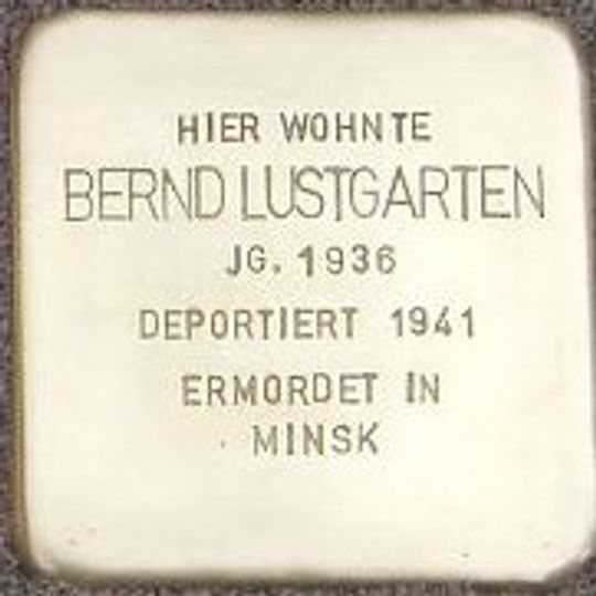 Stolperstein à la mémoire de Bernd Lustgarten