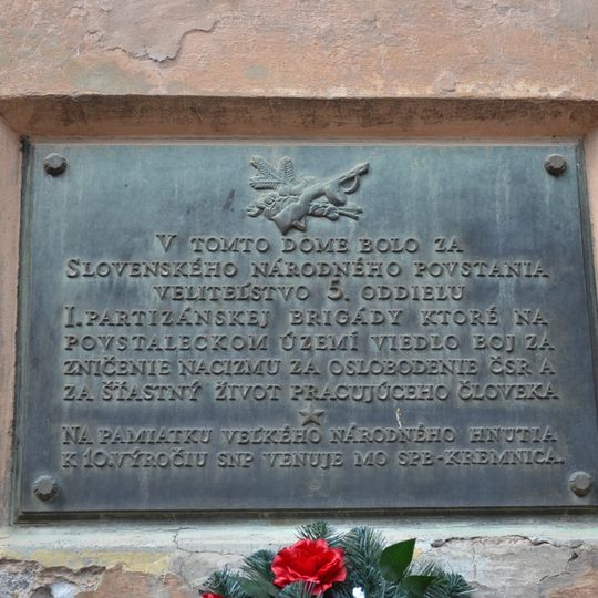 Meštiansky dom, tabuľa pamätná