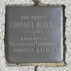 Stolperstein dedicated to Emanuel Abolnik
