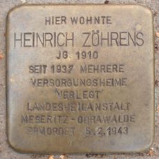 Stolperstein dedicated to Heinrich Zöhrens