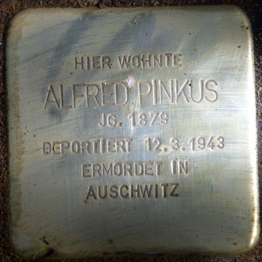 Stolperstein en memoria de Alfred Pinkus