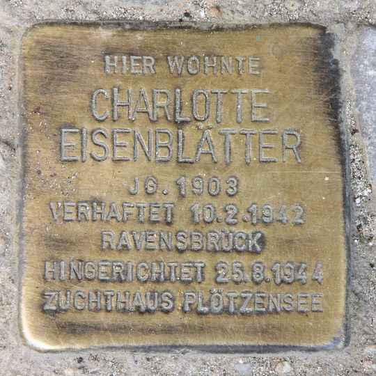 Stolperstein en memoria de Charlotte Eisenblätter