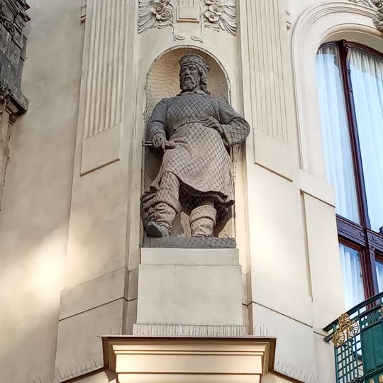 Socha Matěje Rejska na Obecním domě v Praze