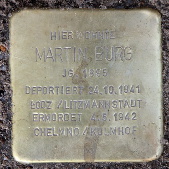 Stolperstein en memoria de Martin Burg