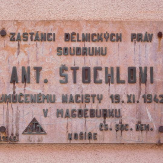 Plaque to Antonín Štochl