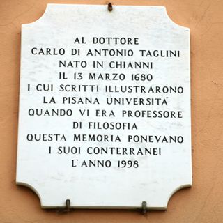 Commemorative plaque to Carlo Taglini