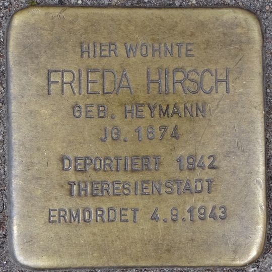 Stolperstein dedicated to Frieda Hirsch