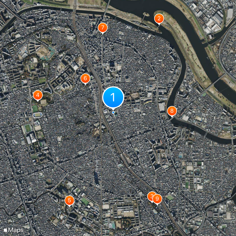 成立學園中學校、高等學校 Map