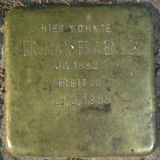 Stolperstein à la mémoire de Max Fraenkel