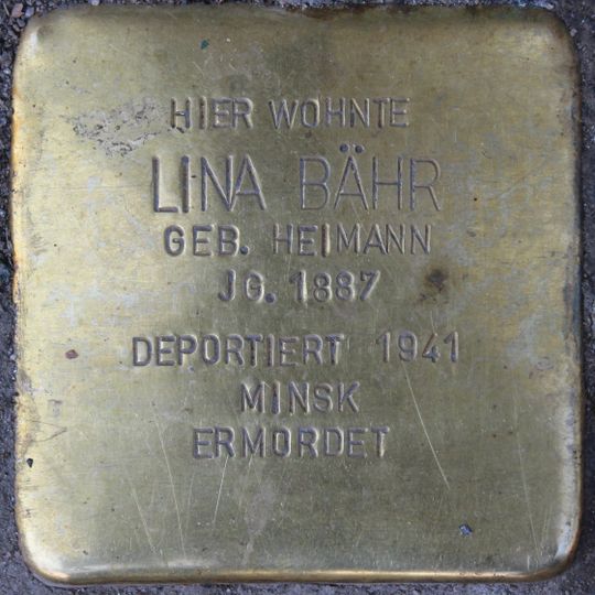 Stolperstein en memoria de Lina Bähr