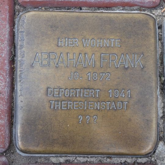 Stolperstein dedicated to Abraham Frank