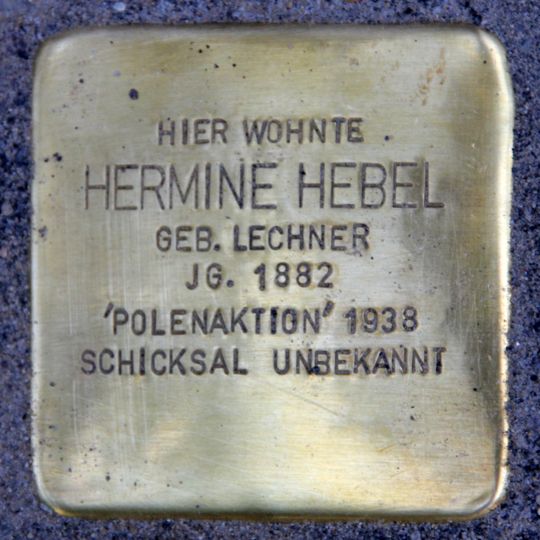 Stolperstein dedicated to Hermine Hebel