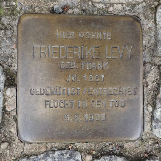 Stolperstein dedicated to Friederike Levy