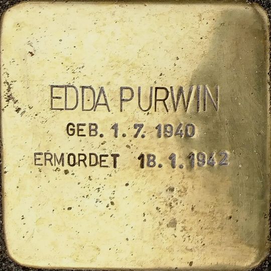 Stolperstein dedicated to Edda Purwin