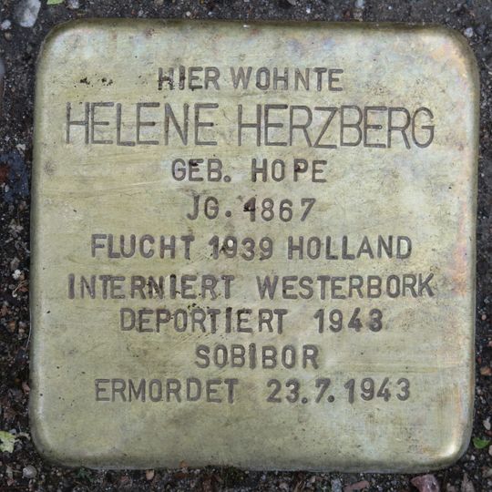 Stolperstein dedicated to Helene Herzberg