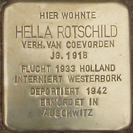 Stolperstein dedicated to Hella Rotschild
