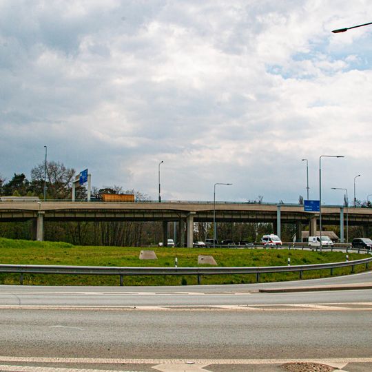 Bridge of Pražská street over road I/37 in Pardubice