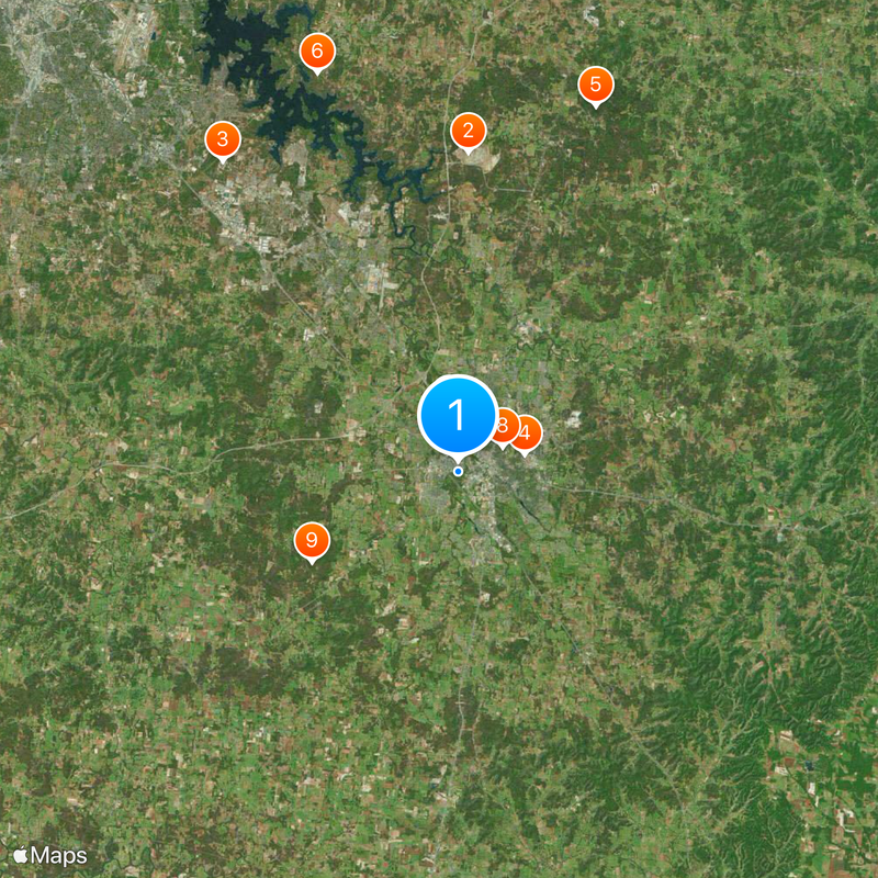 Condado de Rutherford Mapa