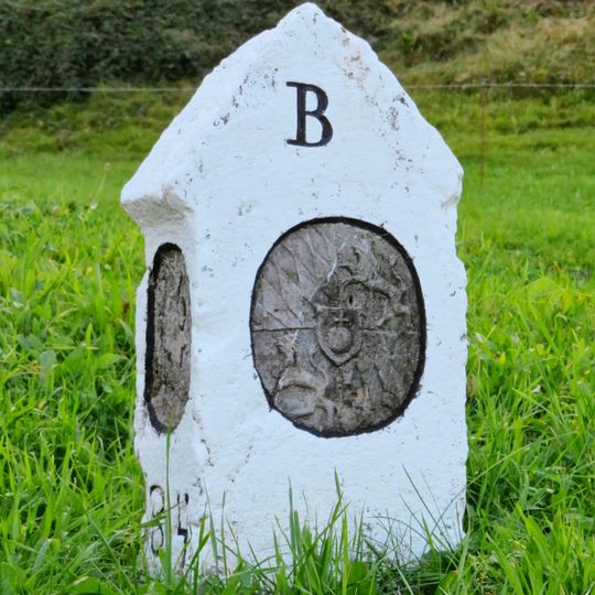 Grenzstein an der Grenze Bayern-Tirol