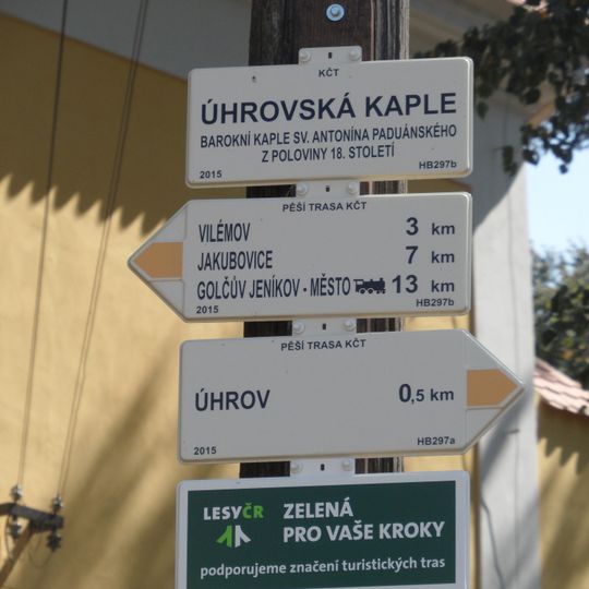 Rozcestník Úhrovská kaple
