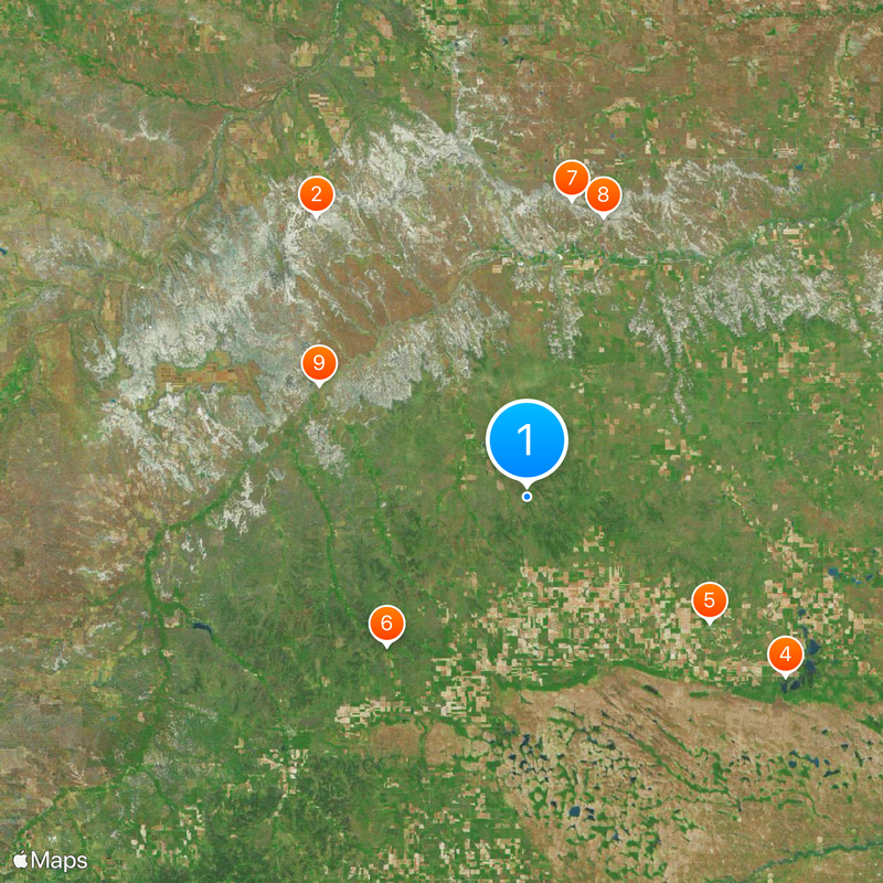 Réserve indienne de Pine Ridge Carte