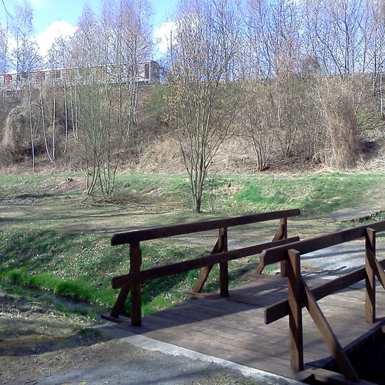 Lávka přes Motolský potok pod prameništěm